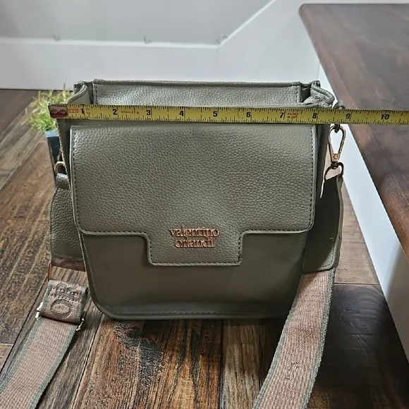 Valentino Orlandi Sage Green Italian Leather Crossbody Messenger Bag - Picture 11 of 12